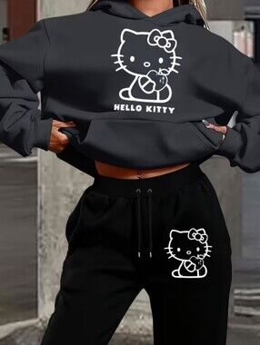 Hello Kitty Black Hoodie And Sweatpants